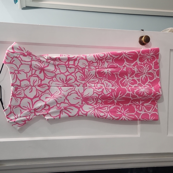 Lilly Pulitzer Desiree Cap Sleeve Sheath Dress Pink Strike A Posie Size Medium - Picture 6 of 7